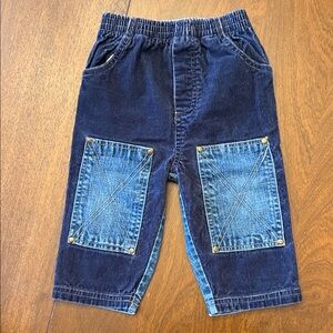 Vitamins Baby Navy Corduroy Jeans with Denim Accents